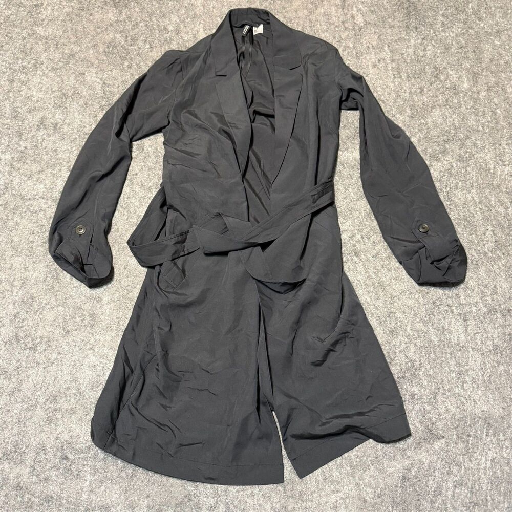 Hm Womens Wrap Shirt Dress Size XS Grey Long